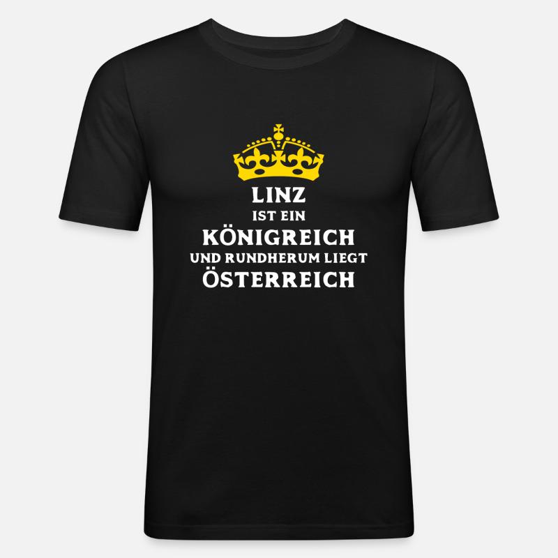 LINZ - Männer Slim Fit T-Shirt - Schwarz