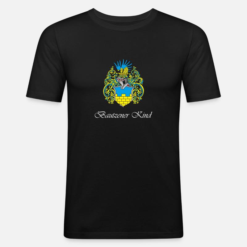 Bautzen 2 - Männer Slim Fit T-Shirt - Schwarz