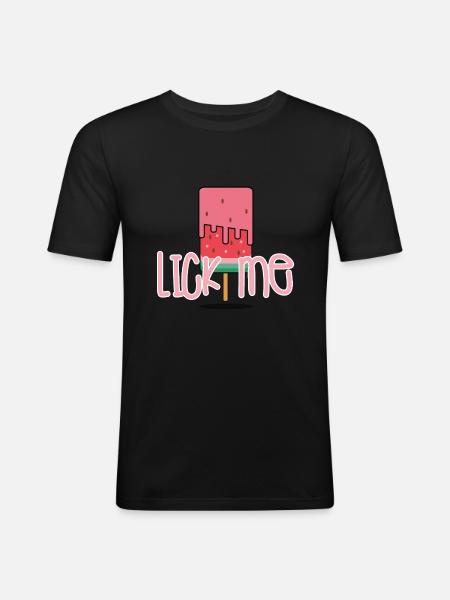 Lick me - Men's Slim Fit T-Shirt - black