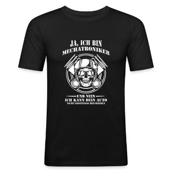 Mechatronik KFZ-Mechatroniker Mechatroniker Autos - Männer Slim Fit T-Shirt - Schwarz - Vorne - Nik (191cm)