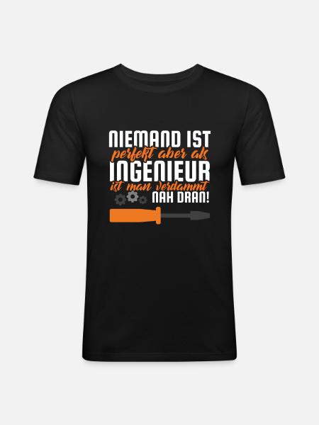 Engineer saying gift - Men's Slim Fit T-Shirt - black