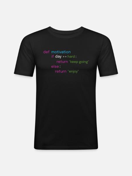 Motivierendes Coding Design - Männer Slim Fit T-Shirt - Schwarz