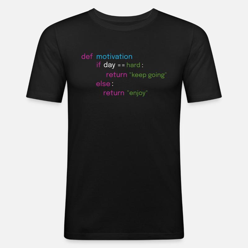 Motivierendes Coding Design - Männer Slim Fit T-Shirt - Schwarz