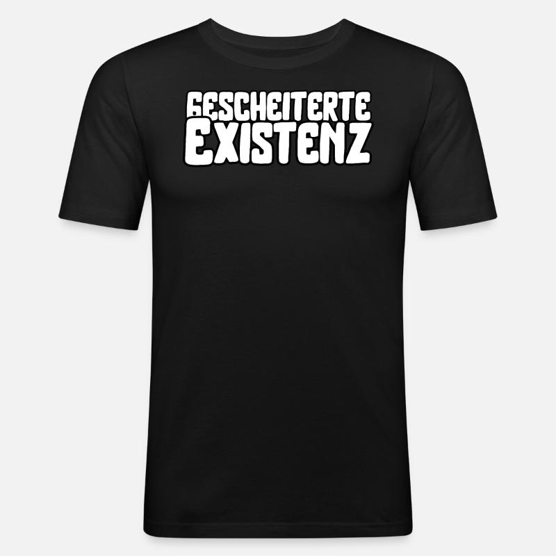 Gescheiterte Existenz - Männer Slim Fit T-Shirt - Schwarz