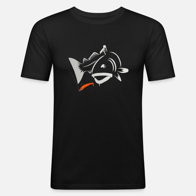 Dorschangeln - Männer Slim Fit T-Shirt - Schwarz