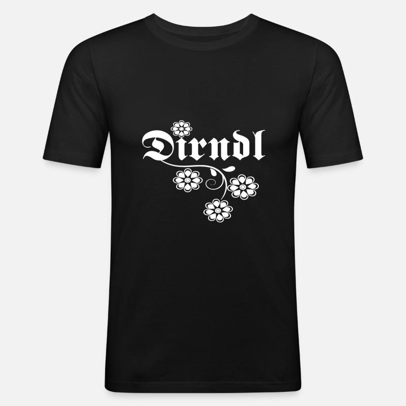 Dirndl - Männer Slim Fit T-Shirt - Schwarz