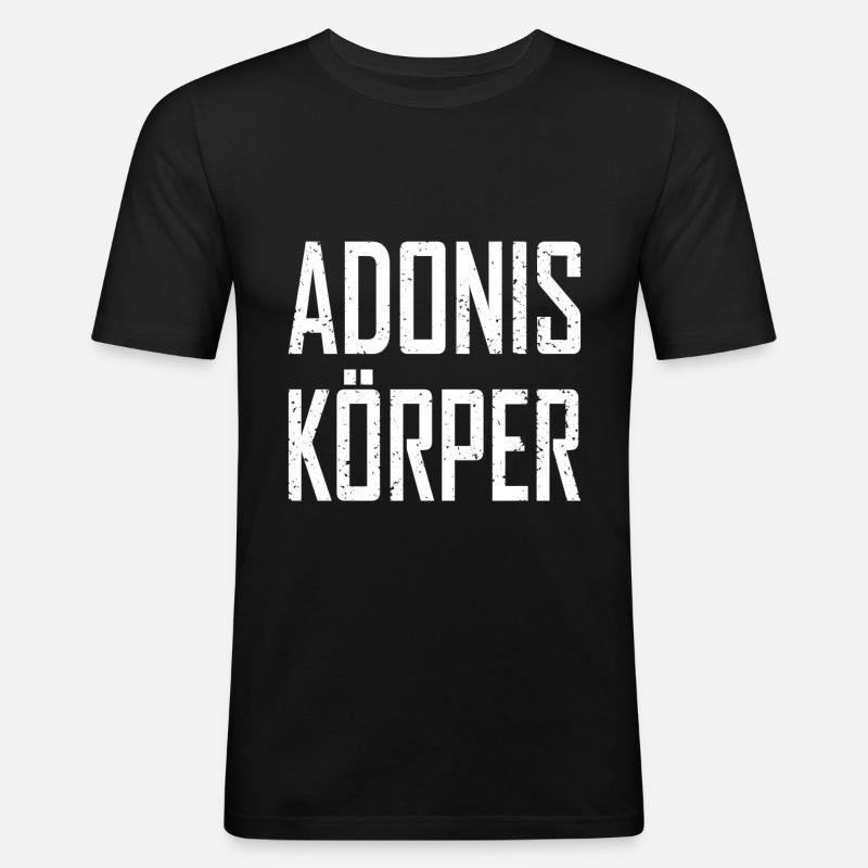 Adonis Körper - Männer Slim Fit T-Shirt - Schwarz