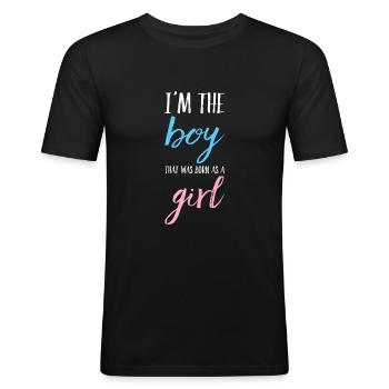 Transgender Transgirl Trans Gift - T-shirt près du corps Homme - noir - Devant - Nik (191cm)