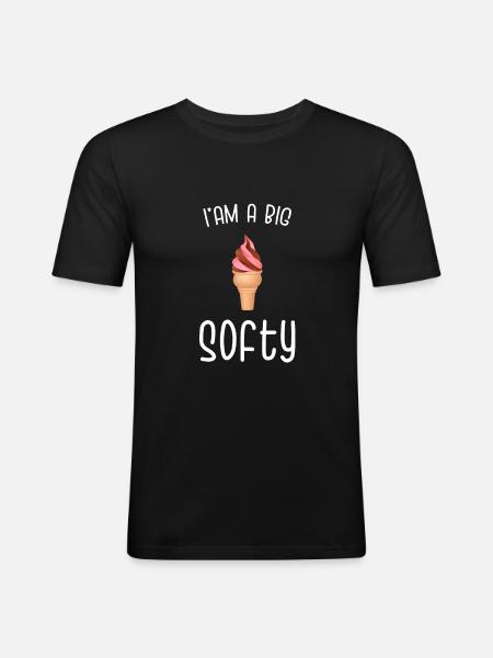 Eis Softeis Eisdiele Sommer Geschenk - Männer Slim Fit T-Shirt - Schwarz