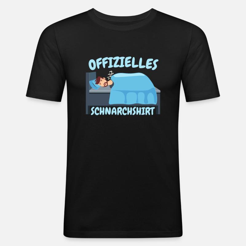 Schnarch Spruch - Männer Slim Fit T-Shirt - Schwarz