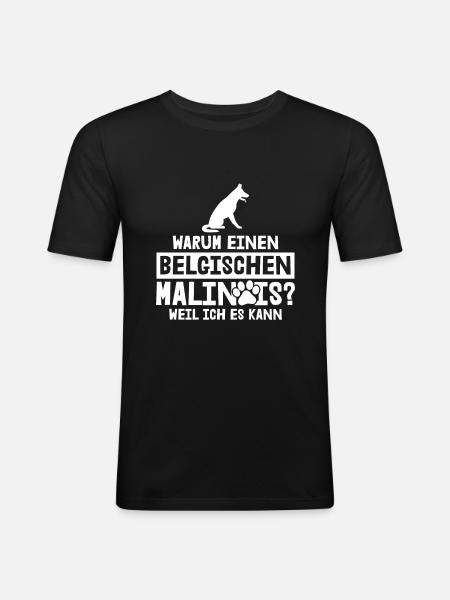 Belgian Malinois Schäferhund - Männer Slim Fit T-Shirt - Schwarz