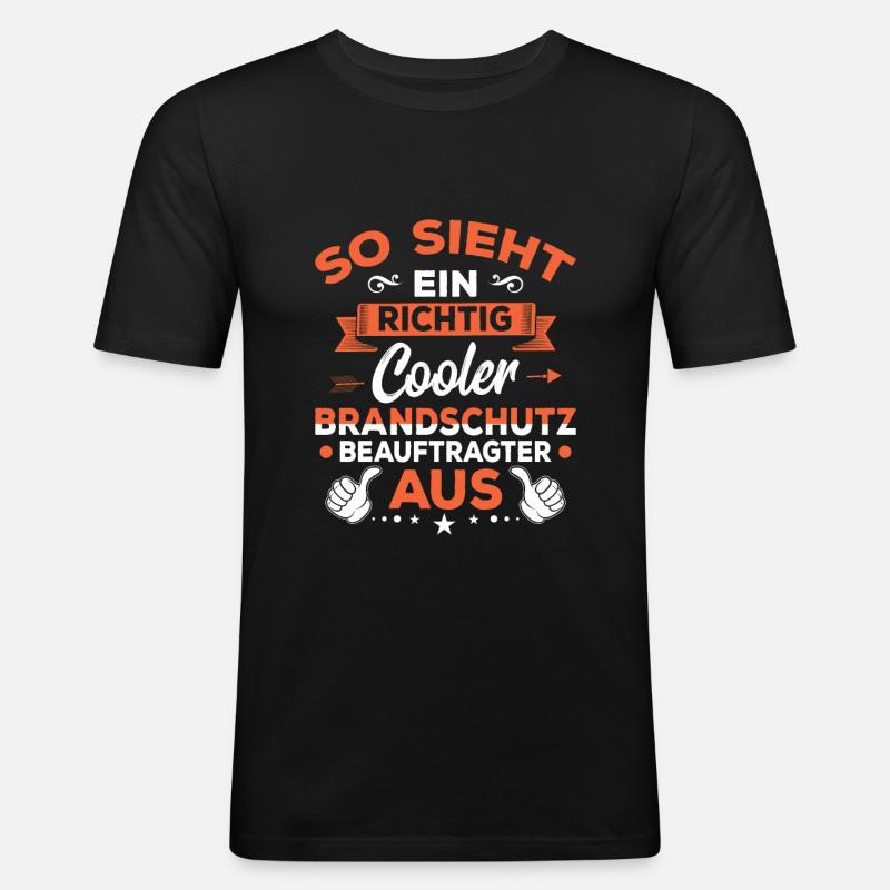 Brandschutzbeauftragter Beruf Brandschutz - Männer Slim Fit T-Shirt - Schwarz
