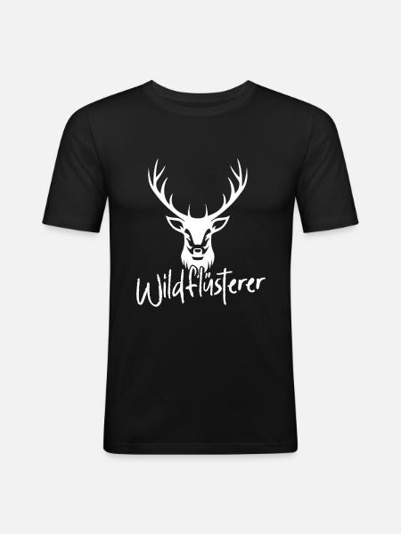 Jagen Hirsch Wild Flüsterer Jäger - Männer Slim Fit T-Shirt - Schwarz