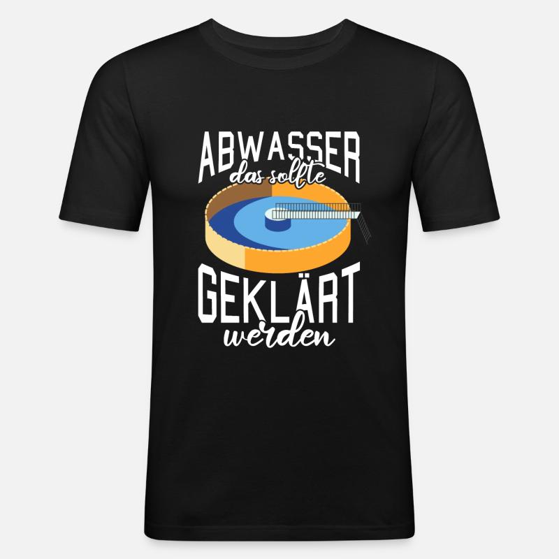 Abwassertechniker Abwasser geklärt Kläranlage - Männer Slim Fit T-Shirt - Schwarz