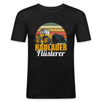 Radlader Flüsterer Retro Radladerfahrer - Männer Slim Fit T-Shirt - Schwarz - Vorne - Nik (191cm)