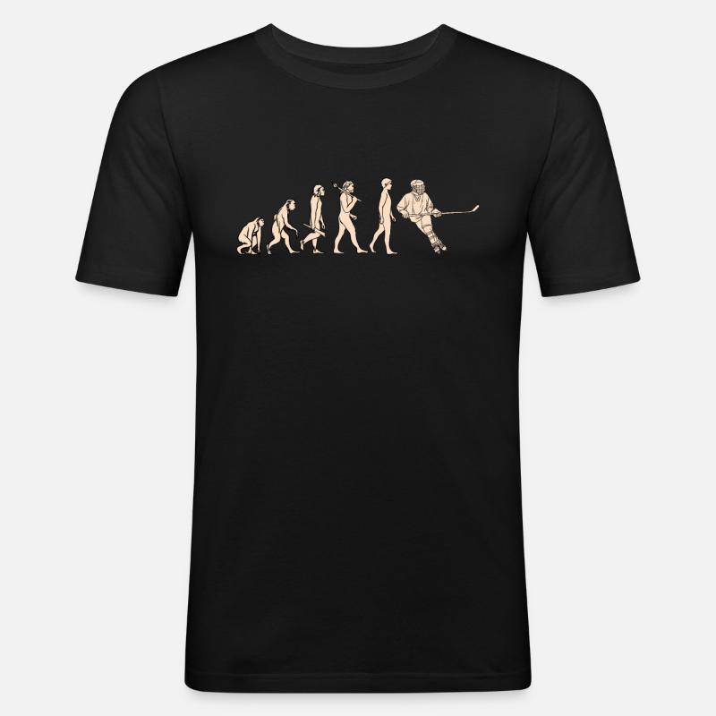 Evolution Eishockey Design für Eishockeyspieler - Männer Slim Fit T-Shirt - Schwarz