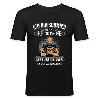 Hufschmied Pferd Spruch - Männer Slim Fit T-Shirt - Schwarz - Vorne - Nik (191cm)