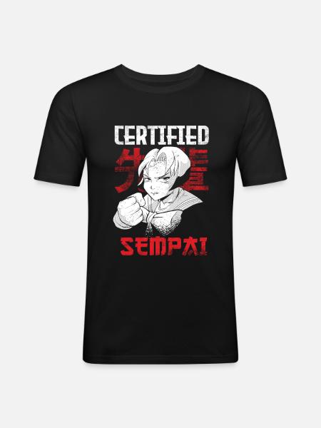 Certified Senpai-design For Japanese - Men's Slim Fit T-Shirt - black