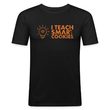 J’enseigne la conception de cookies intelligents pour le - T-shirt près du corps Homme - noir - Devant - Nik (191cm)