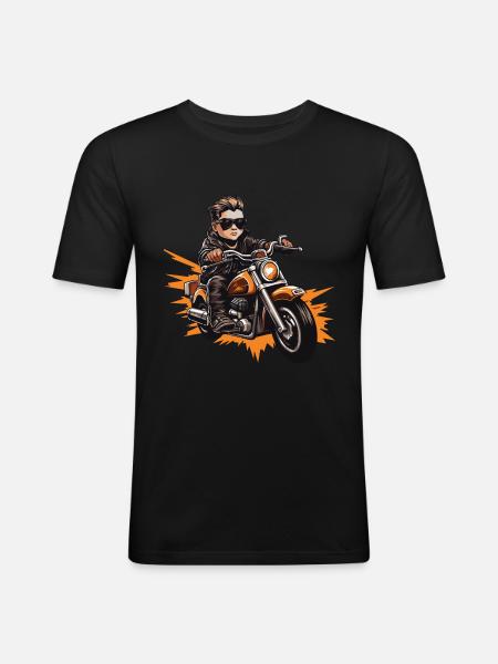 Motorcycle Biker Baby - Men's Slim Fit T-Shirt - black