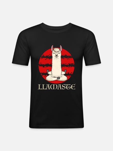 Llamaste Alpaca Llama Yoga - Men's Slim Fit T-Shirt - black
