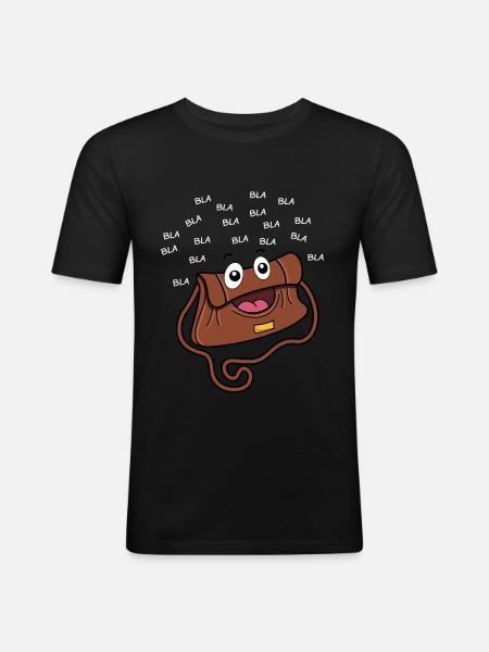 babbler babble mouth bag gift - Men's Slim Fit T-Shirt - black