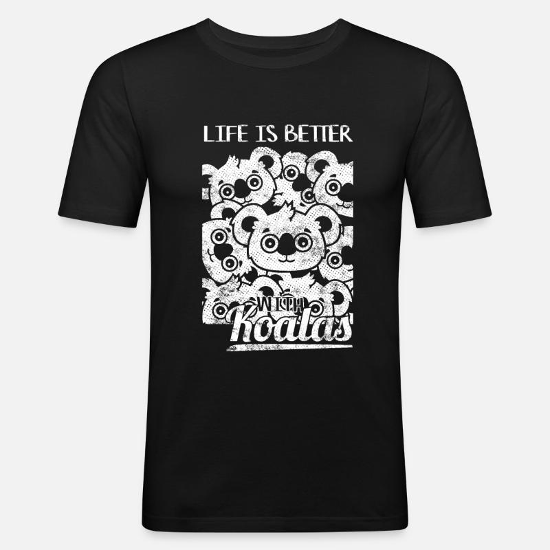 koala - Männer Slim Fit T-Shirt - Schwarz