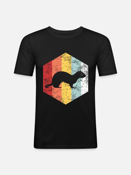 Frettchen - Männer Slim Fit T-Shirt - Schwarz