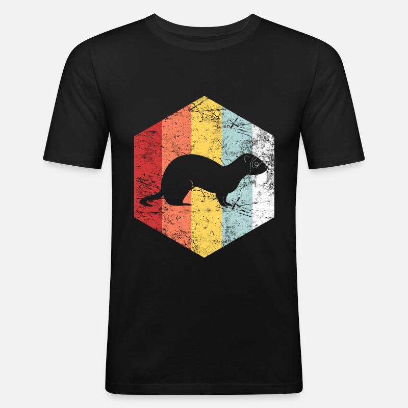 Frettchen - Männer Slim Fit T-Shirt - Schwarz