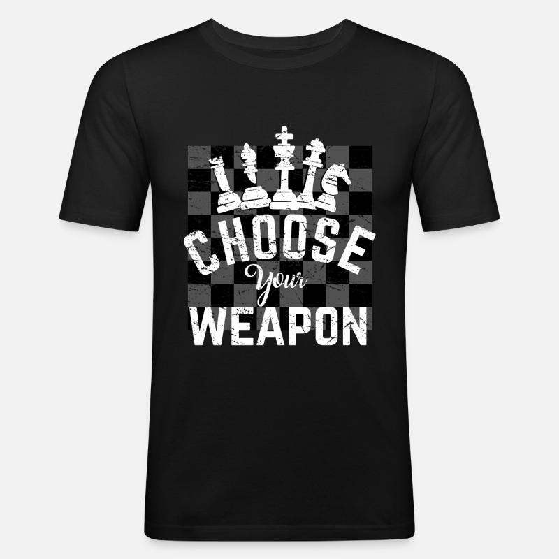 échecs - T-shirt près du corps Homme - noir