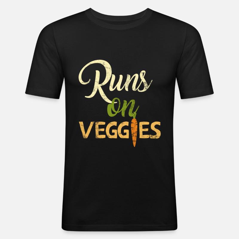 vegan - Männer Slim Fit T-Shirt - Schwarz