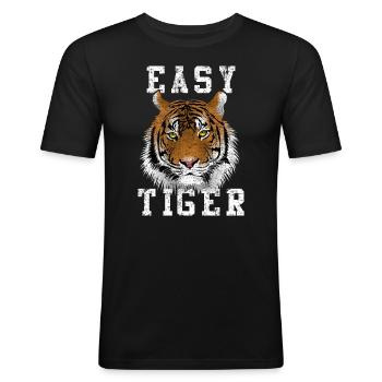 Easy Tiger - Men's Slim Fit T-Shirt - black - Front - Nik (191cm)
