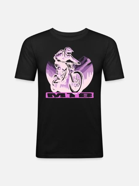 MTB Bike - Men's Slim Fit T-Shirt - black