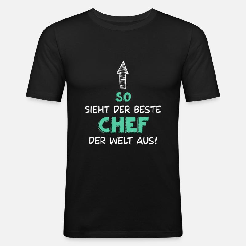 Bester Chef - Männer Slim Fit T-Shirt - Schwarz