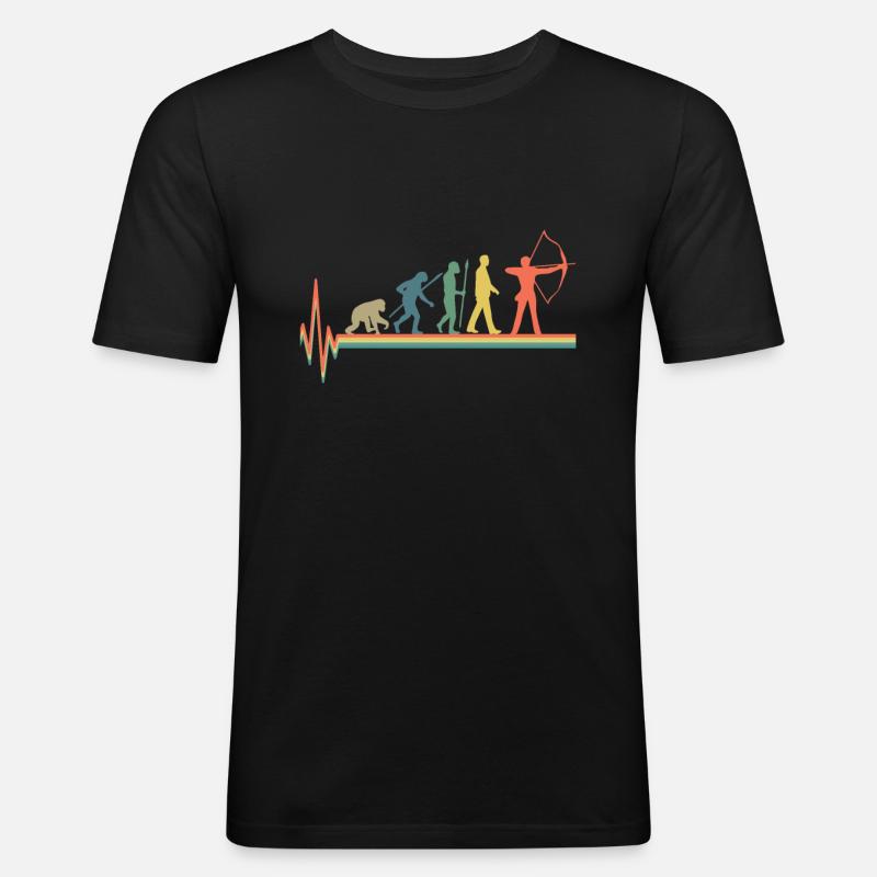 Evolution Archery Archery heartbeat - Men's Slim Fit T-Shirt - black