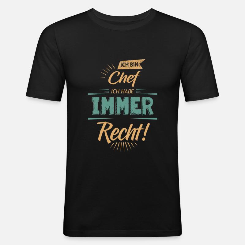 Ich bin der Chef - Männer Slim Fit T-Shirt - Schwarz