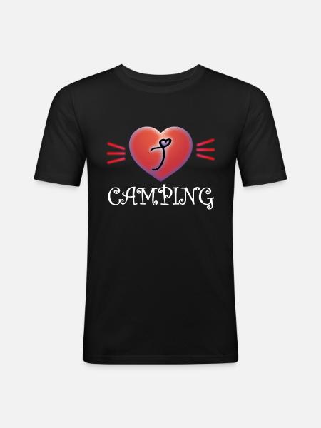 I Love Camping - Men's Slim Fit T-Shirt - black