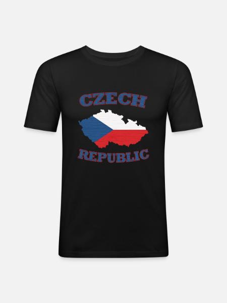 Ceska République tchèque - T-shirt près du corps Homme - noir