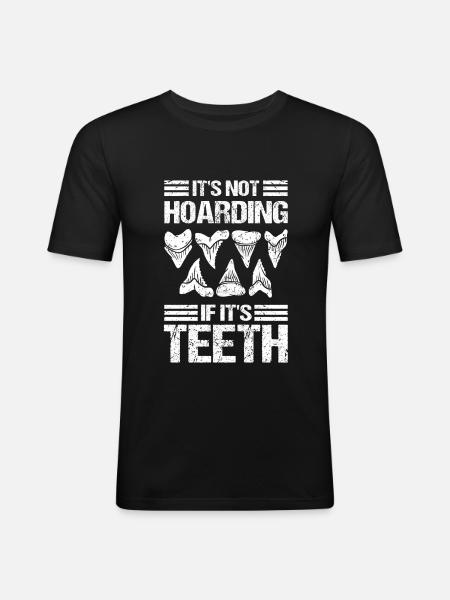 Haizahn Sammlung Haifischzähne - Männer Slim Fit T-Shirt - Schwarz