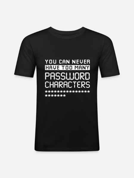 Cyber Security Passwort-Zeichen - Männer Slim Fit T-Shirt - Schwarz