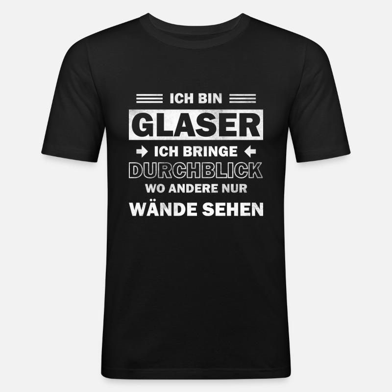 Glaser - Ich bringe Durchblick - Männer Slim Fit T-Shirt - Schwarz