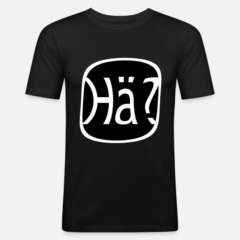 Wie bitte? Was? Hä? - Männer Slim Fit T-Shirt - undefined