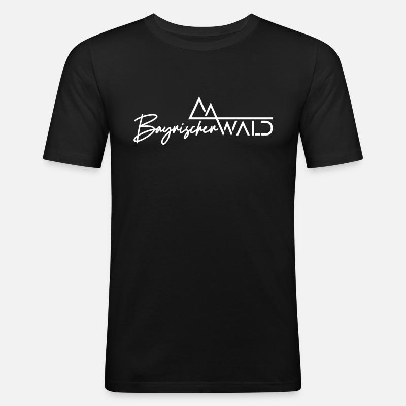 Bayrischer Wald - Männer Slim Fit T-Shirt - Schwarz