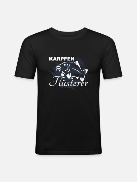 Karpfen Flüsterer - Männer Slim Fit T-Shirt - Schwarz