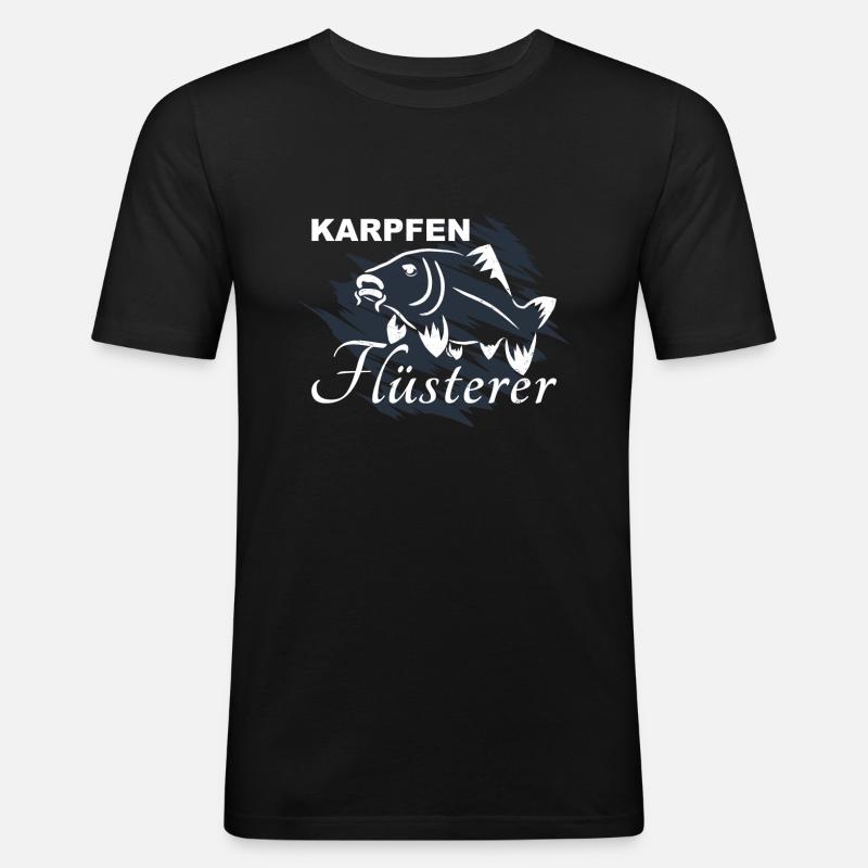 Karpfen Flüsterer - Männer Slim Fit T-Shirt - Schwarz