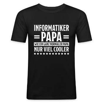 Informatiker Lustig Spruch Programmierer Geschenk - Männer Slim Fit T-Shirt - Schwarz - Vorne - Nik (191cm)