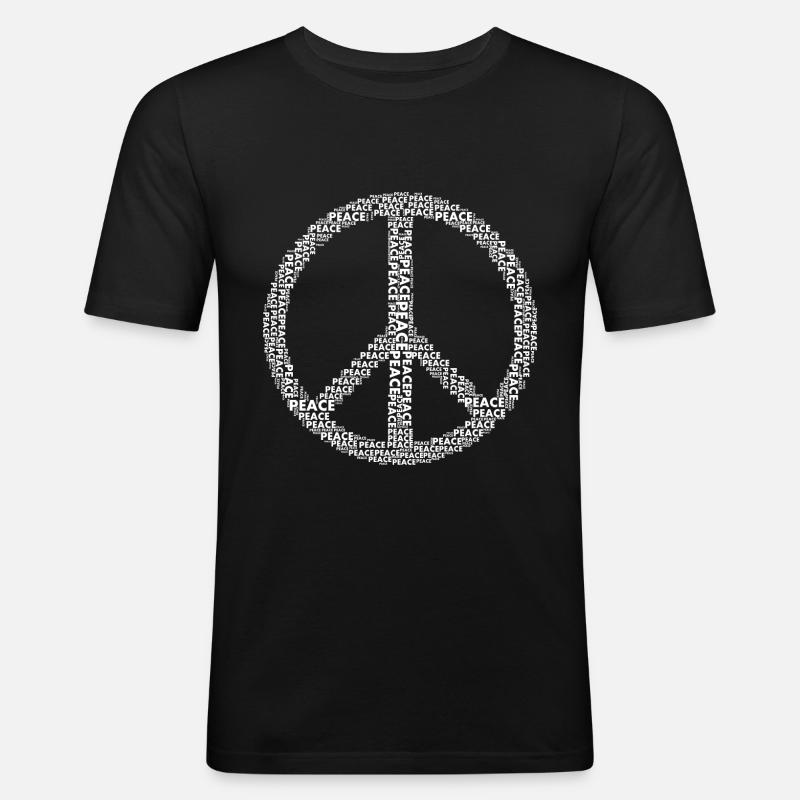 Peacezeichen - Männer Slim Fit T-Shirt - Schwarz