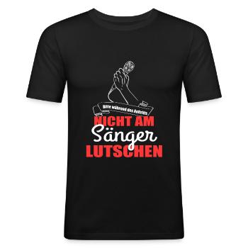 Sänger Singen Gesang - Männer Slim Fit T-Shirt - Schwarz - Vorne - Nik (191cm)