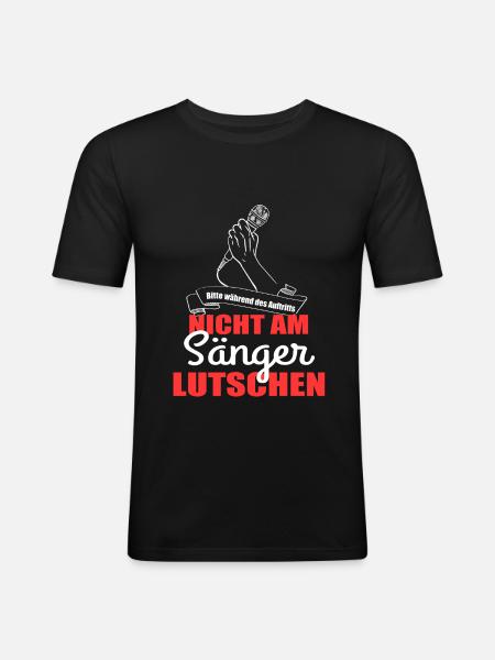 Sänger Singen Gesang - Männer Slim Fit T-Shirt - Schwarz