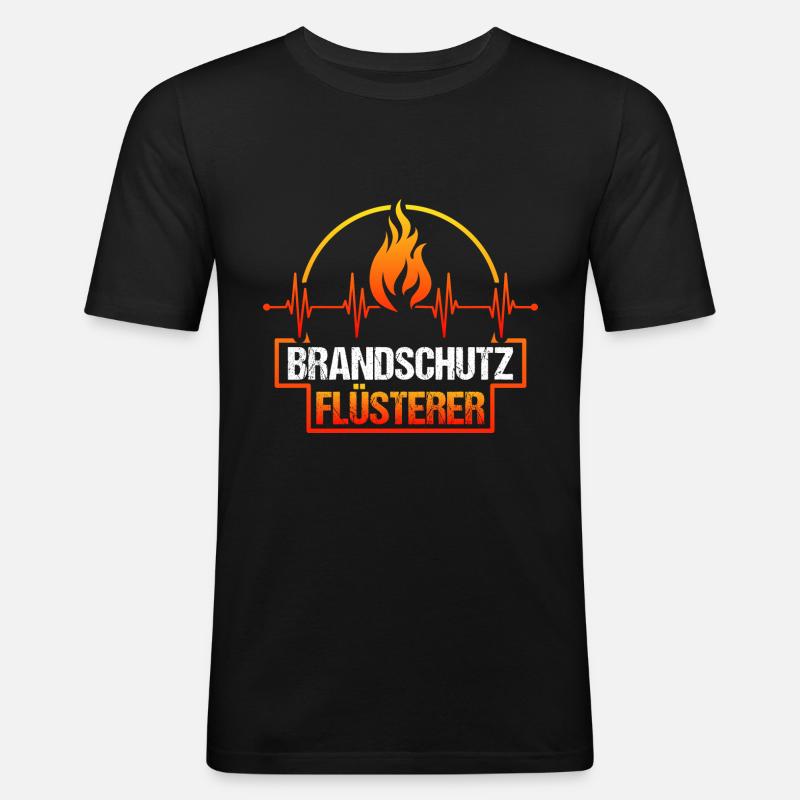 Brandschutz Flüsterer Brandschutzbeauftragter - Männer Slim Fit T-Shirt - Schwarz